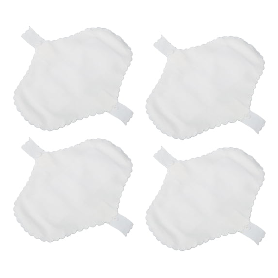 Riousery 4PCS Washable Menstrual Pad Leak Proof Breathable Pure Cotton Reusable Sanitary Pad Universal for Women (7.28 inches / 18.5 cm), White, Size S