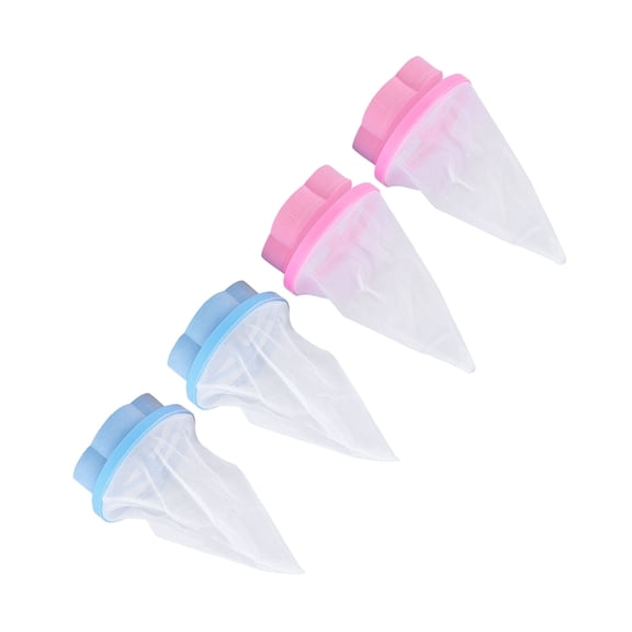 Riousery 4Pcs Floating Laundry Lint Remover Pet Hair Catcher Filter Mesh Bags for Washing Machine Reusable Washer Hair Trap Accessories, 2 Blue 2 Pink, 9.84 inches / 25 cm Length