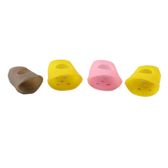 Riousery 4Pcs Guitar Finger Guard Silicone Anti Slip Fingertip Protector Protection Cover Cap for Stringed Instrument Accessories 3.94 inches / 10 cm Random Color Replacement Parts