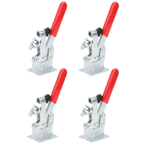 Riousery 4Pcs Quick Toggle Clamps Plate Fixed Straight Shank Vertical Grinding Workholding Tools for Welding and Woodworking, 7.48 inches / 19 cm Length[cite: 1]