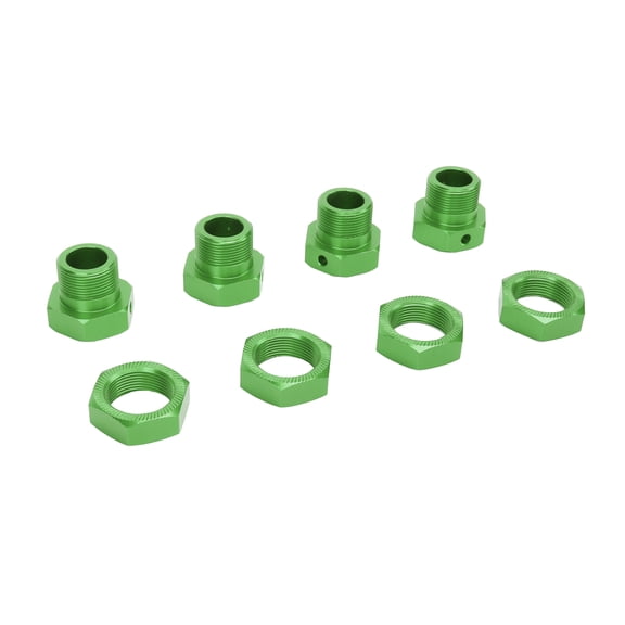 Riousery 4Pcs RC Wheel Hex Hub Adapters 24mm Strong Aluminum Alloy Replacement Parts with Covers and Pins Set for ARRMA 1/5 Series Vehicles Off-Road Racing Accessories (0.94 inches / 24 mm) Green