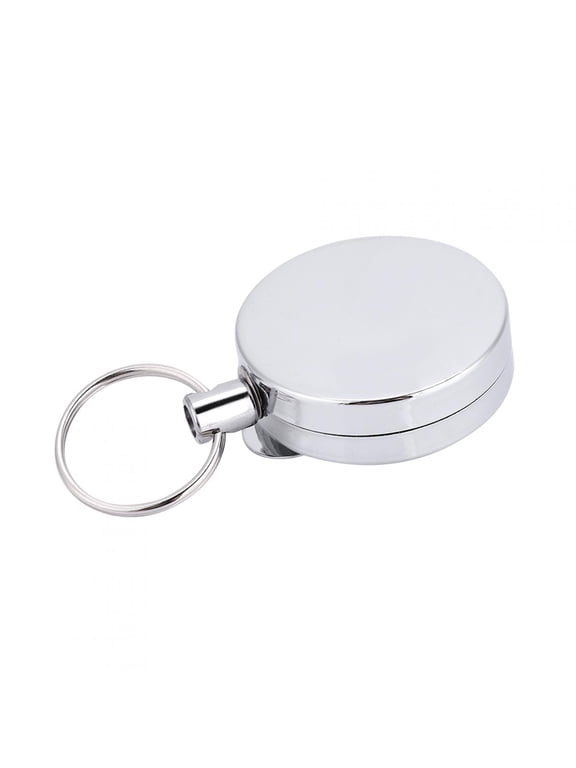 4cm Telescopic Steel Wire Keychain Anti-Theft Anti-Lost Heavy Duty Retractable Key Ring Camping Tools Carabiner (3.9 x 1.6 Inches / 10 x 4 cm)