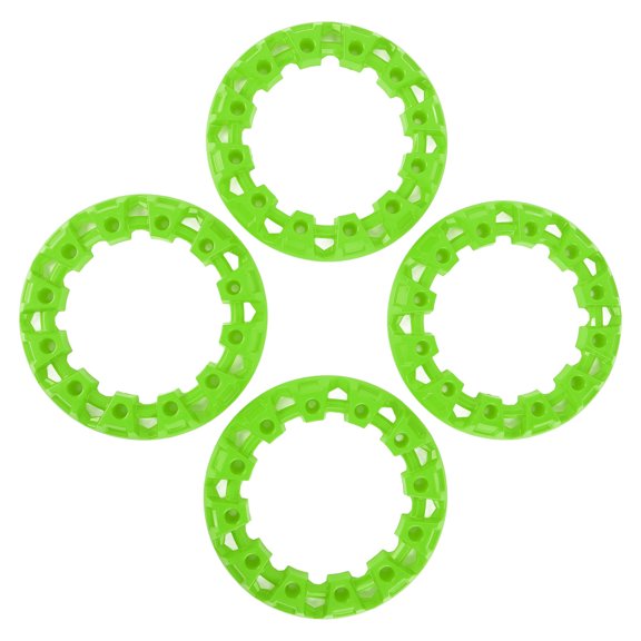 Riousery 4pcs ATV Wheel Hub Trim Anti Scratch Universal Plastic Go Kart Wheel Rim Hub Protection Cover for 7 Inch Tires (17.78 cm) Green Replacement Accessories