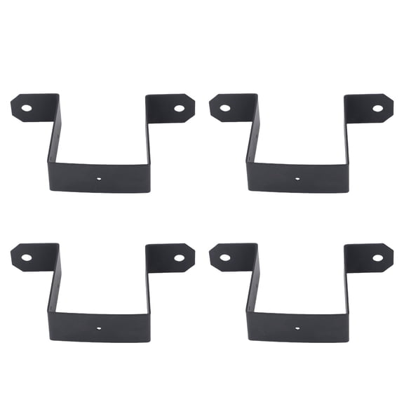 Riousery 4pcs Heavy Duty Deck Fence Brackets 4x4 Inch Carbon Steel Strap Post Ties U Shaped Pipe Clamp Bracket Gazebo Mounting Brackets (7.3 x 3.5 in / 18.5 x 8.9 cm)
