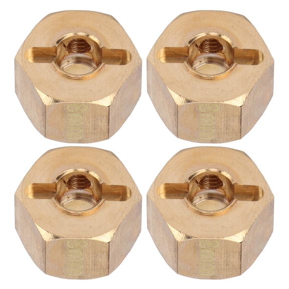 Riousery 4pcs/set 12mm Hex Wheel Hub Extended Adapter for SCX10 90046 GN7 CC01 1/10 RC Cars 8mm / 0.31 inches Brass Coupler Upgrade Spare Parts Kit Quality Accessories