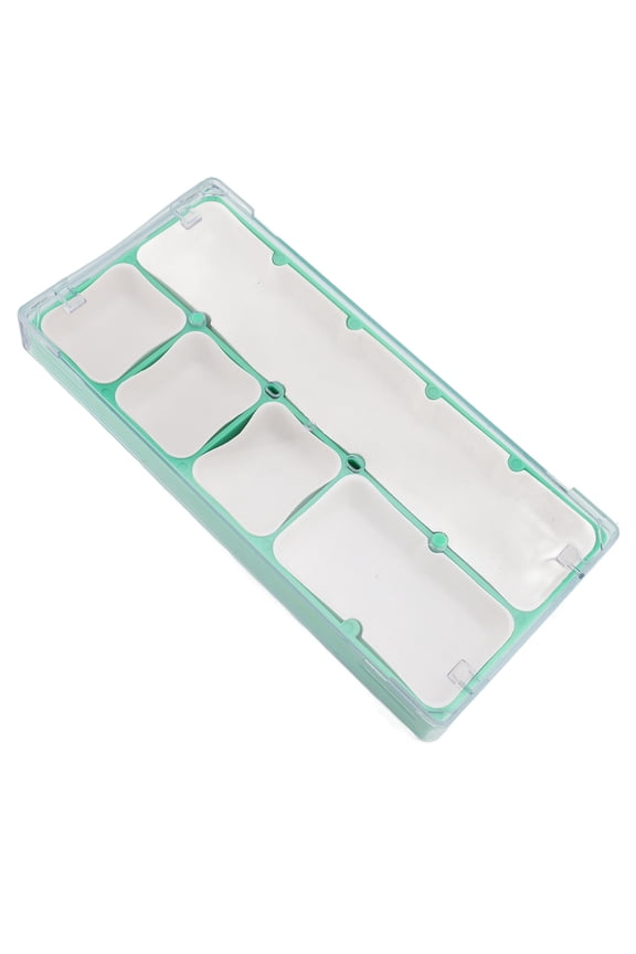5 Compartments Watch Parts Storage Box Stackable Movement Parts Organizer, Acrylic Hardware Container with Sponge Pad for Repair (11.02 inches / 28 cm), Green