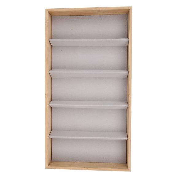 Riousery 5 Grids Glasses Storage Box Bamboo Wood Protection Sunglasses Display Case Jewelry Organizer Eyewear Container with 5 Compartments Gray 12.6 x 6.7 x 1.4 inches / 32 x 17 x 3.5 cm