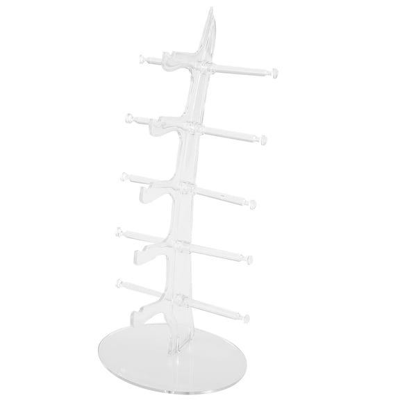 Riousery 5 Pairs Plastic Eyeglasses Shelf Sun Glasses Display Stand Rack Storage Holder Transparent 13.4 in