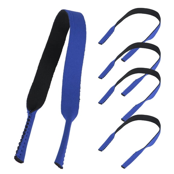 Riousery 5 Pcs Sports Glasses Elastic Neck Strap Band Cord Chain Holder Lanyard for Eyeglasses, Soft Diving Cloth Eyewear Retainer for Sunglasses & Reading Glasses, Blue (16.5 inches / 42.0 cm)