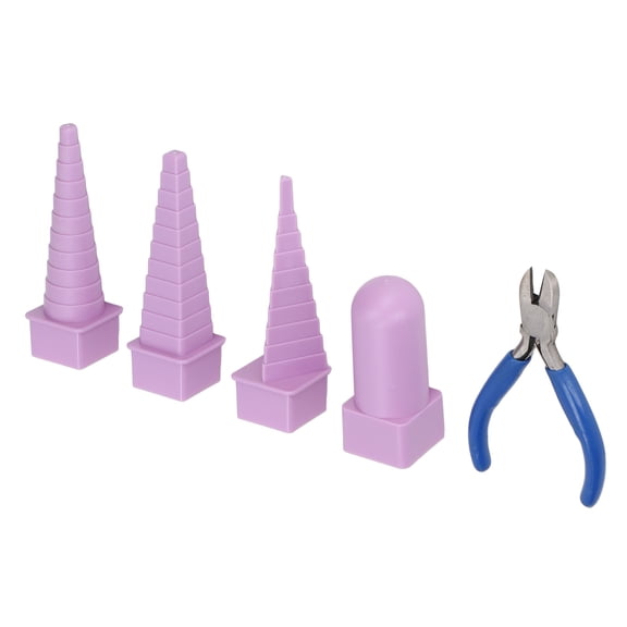 Riousery 5-Piece Jewelry Making Mandrel Set with 5-Inch Pliers, Nylon Wire Wrapping Tool Kit (Round, Oval, Triangle, Square) for Bracelet Forming and Bending, 8.66 inches / 22 cm Length