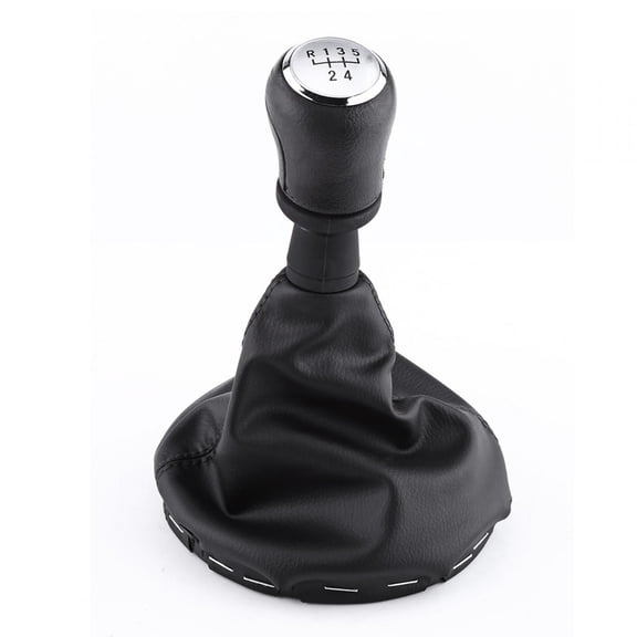 Riousery 5 Speed Car Gear Shift Knob and Gearstick Gaiter Boot Kit for Transporter T5 / T6 2003-2011 Black (1.96 inches / 5 cm Knob, 5.35 inches / 13.6 cm Gaiter)