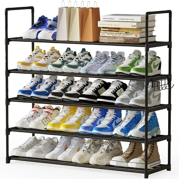 Riousery 5-Tiers Shoe Rack Shoe Storage Organizer for Entryway Closet, 35.5 Inch Length Stackable Shoe Shelf Hold up to 25-30 Pairs Shoes