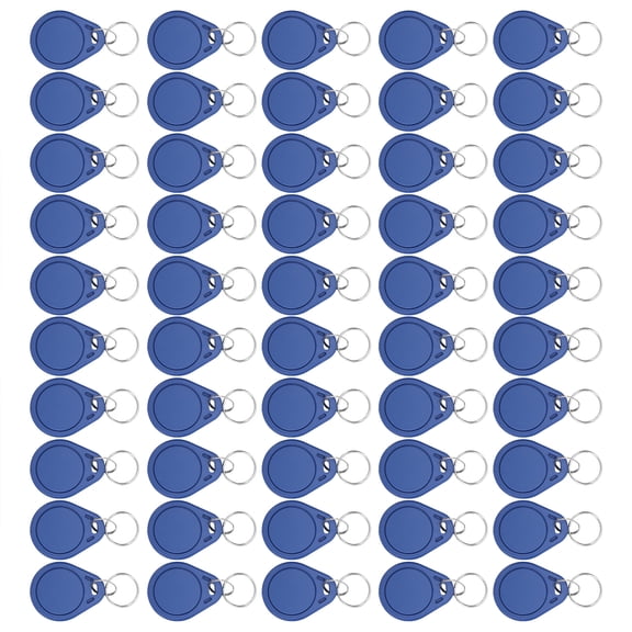 Riousery 50 PCS IC UID Card Token Tag Key Chain 13.56MHZ Copyable Keyfobs for Door Access Control, Time Attendance, Elevator and Parking Lots System, Oval Shape, PVC