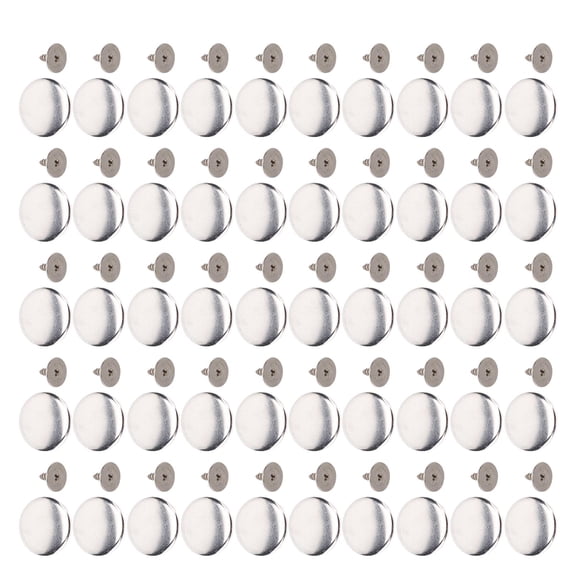 Riousery 50 Sets Pants Buttons Replacement No Sew Removable 17mm / 0.67in Glossy Stainless Steel Silver Button with Screws for DIY Crafts