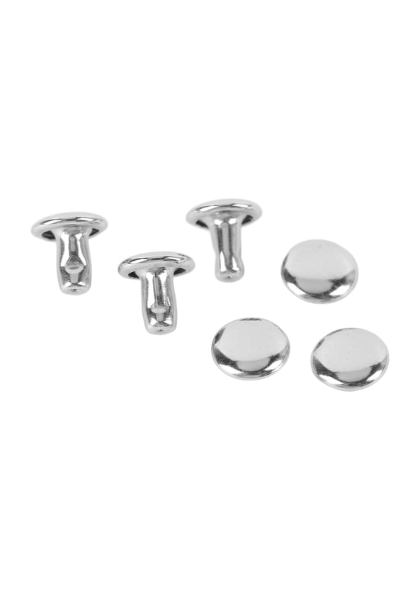 500 Sets Double Cap Rivets 6x6mm (0.24 x 0.24 in) Stainless Steel Rivets Studs for Leather Crafts Clothing Bags Decor Home Improvement Projects