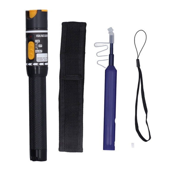 Riousery 50KM 50mW Fiber Optic Visual Fault Locator Aluminum Alloy VFL Optical Fiber Light Tester with LC Cleaning Pen