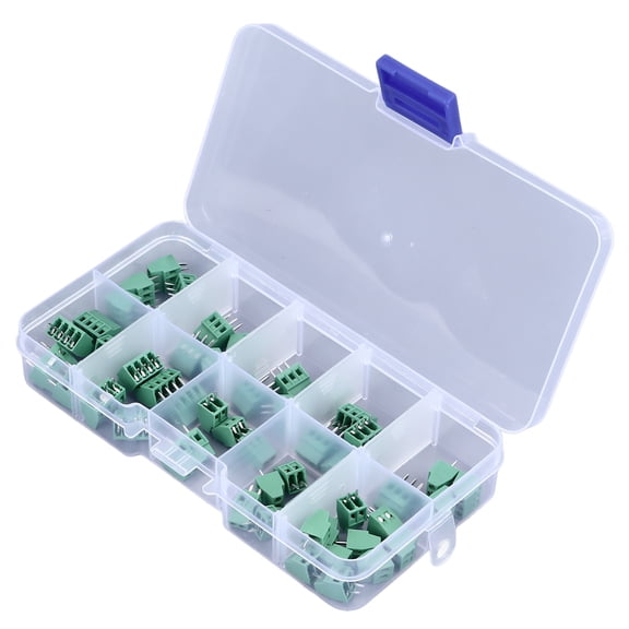 Riousery 50PCS Screw Terminal Connector 2.54mm Pitch 2P 3P 4P PCB Mount Block Assortment Kit