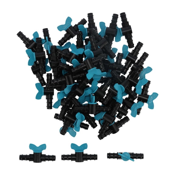 Riousery 50Pcs Irrigation Switch Valve Garden Plastic Barbed Valve for 16mm (0.6 inches) Diameter Hose 3.9x2.2x1.0 inches