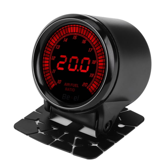 Riousery 52mm Black 7 Color LED Air/Fuel Ratio Gauge Auto Car Instrument Accessory with Dimmer Wire and Optimal Mixture Display for Dashboard Mount (2.05 inches / 52.07 mm)