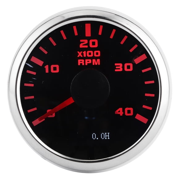 Riousery 52mm Digital Tachometer Gauge 4000 RPM LCD Hour Display Meter, IP67 Waterproof Auto Replacement Part for Car, Boat, Yachts, Motorcycle, 9-32V