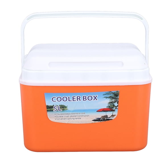 Riousery 5L Portable Cooler Box Hard Sided Ice Chest Insulated Cooler Case for Travel Car Camping Fishing 5.2 Quart / 5 Liter Capacity Orange