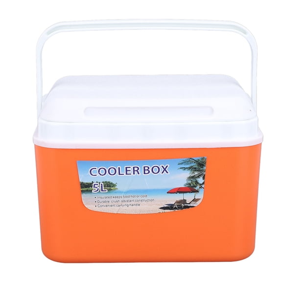 Riousery 5L Portable Cooler Box Hard Sided Ice Chest Insulated Cooler Case for Travel Car Camping Fishing 5.2 Quart / 5 Liter Capacity Orange