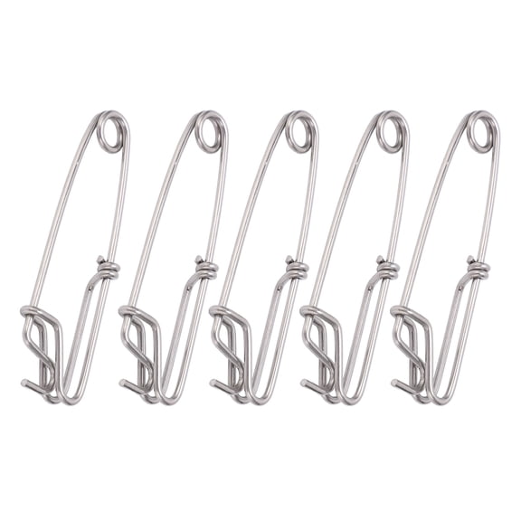 Riousery 5PCS Long Line Clips Snap Swivel Sea Fishing Connectors Closed Eye Hanging Buckle Quick Pin Tool 2.6cmx100MM (3.9 inches / 10.0 cm) For Saltwater Heavy Duty Tackle
