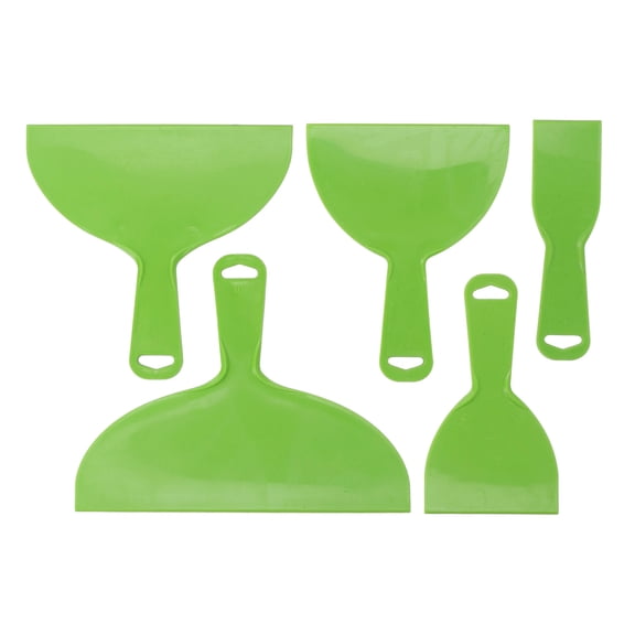 Riousery 5PCS Plastic Putty Scrapers Flexible Spatula Set Multipurpose Paint Scraper Tool for Painting Plastering Filling Green (11.02 inches / 28.00 cm)