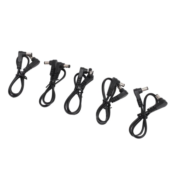 Riousery 5PCS Right Angle DC Power Cable 5.5mmx2.1mm 90 Degree DC Male to Male Power Cord for CCTV Security Camera, LED Strips, and Power Adapters - 11 inches / 28 cm Length Efficient Connector