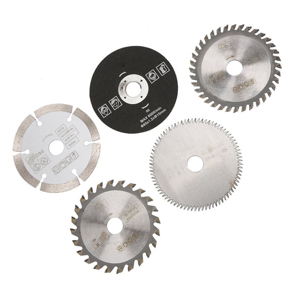 Riousery 5Pcs 85mm Inner Diameter 15mm Mini Carbide Circular Saw Blades Multi-Purpose Woodworking Cutting Tool Set