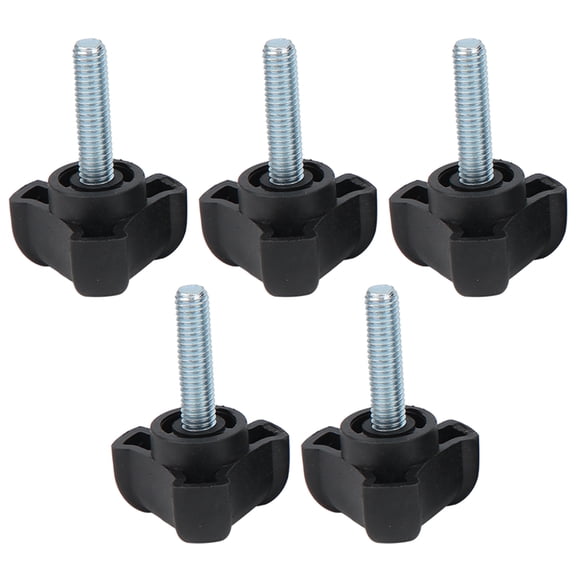 Riousery 5Pcs Adjustable Knob Bolt Plastic Triangle Arc Handle Screw Hand-Twisted Locking Handle Hardware Knob, M6 Thread, 25mm / 1 inch Length for Home Improvement, Machinery Fastener Replacement