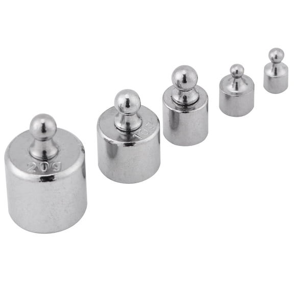 Riousery 5Pcs Chrome Plating Precision Cylinder Calibration Scale Weight Test Set Kit, 1g 2g 5g 10g 20g, for Digital Balance, 1.34 oz / 38 g