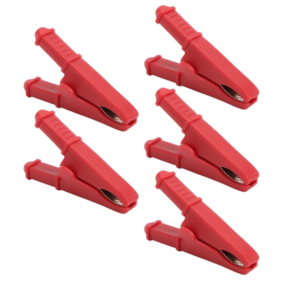 Riousery 5Pcs Power Test Clip Electrical Mini Clamp for Electronic Red 6.69 inches / 17 cm