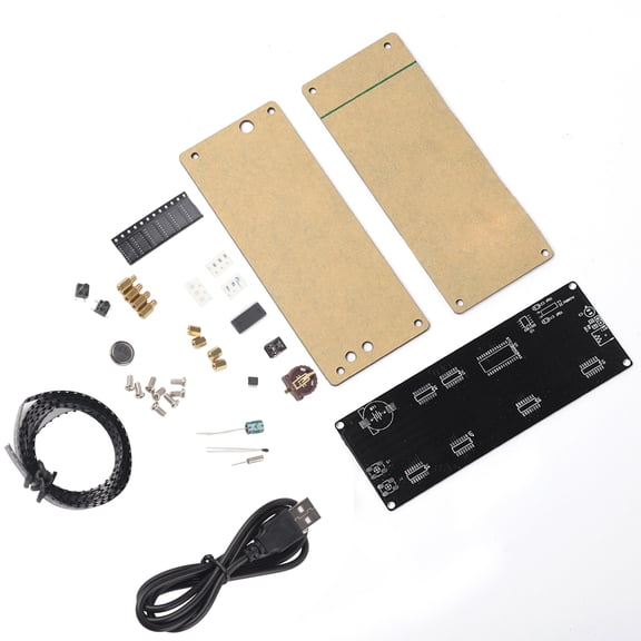 Riousery 5V Patch Digital Lattice Electronic DIY Clock Kit in Acrylic Appearance with Temperature Prompt