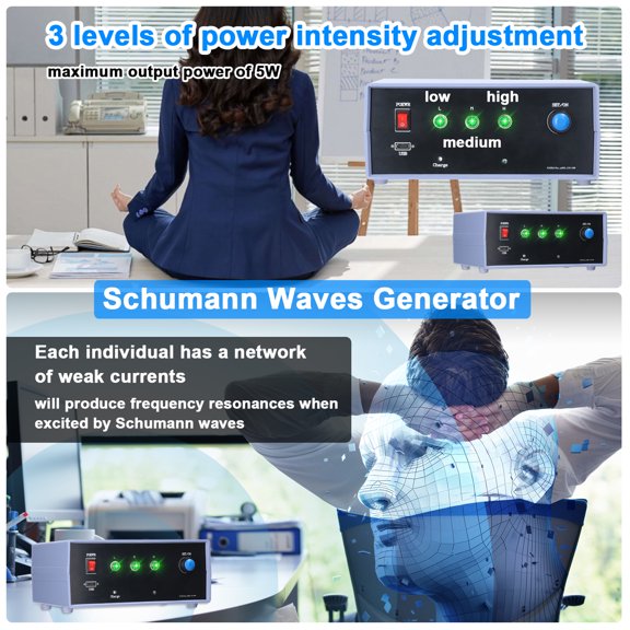 Riousery 5W High Power Schumann Waves Generator Sound Field Improving Intelligent Sinewave Generator Built-in 4000mAh Rechargeable Lithium Battery with Type-C Charging Cable for Bedroom Office