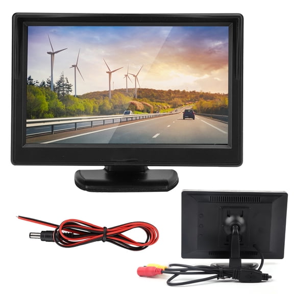 Riousery 5in High Definition TFT LCD Reversing Parking Waterproof Monitor for Car Backup Camera, Universal Fit, IP65 Waterproof, 800x480 Resolution, 12-24V DC (5 inches / 12.7 cm)