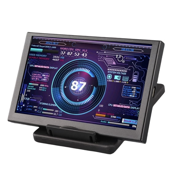 Riousery 5in IPS Computer Temp Display USB Mini Screen for AIDA64 PC CPU RAM Sensor Panel Display for RPi Linux Windows (4.8 x 3.1 inches / 122 x 78 mm)[cite: 1]