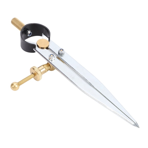 Riousery 5in Spring Wing Divider Caliper Adjustable Lockable Steel Leather Compass Creaser Drafting Compass Tool for Woodworking Metalworking Geometry Drawing (5 inches / 12.7 cm)