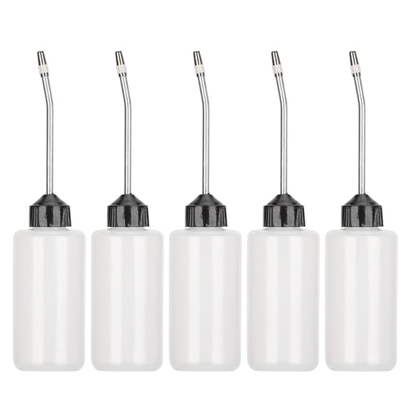 Riousery 5pcs 120ML Plastic Sewing Machine Oiler Dispenser Oil Bottle with Long Extended Spout