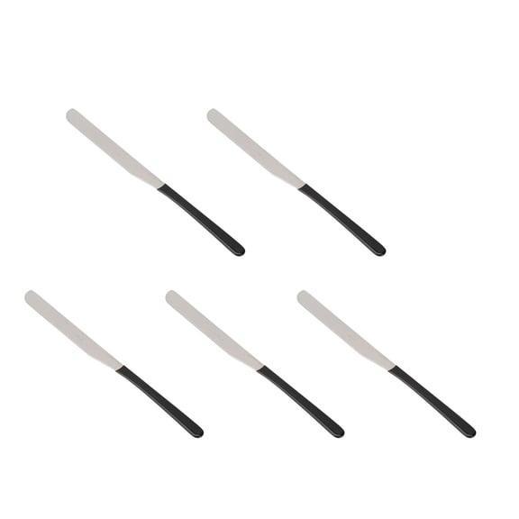 Riousery 5pcs Stainless Steel Makeup Spatula Set for Blending and Stirring Cosmetic Foundation, Professional Mixing Scraper Tool Kit for Salon and Home Use (6.69 inches / 17.00 cm)[cite: 1]