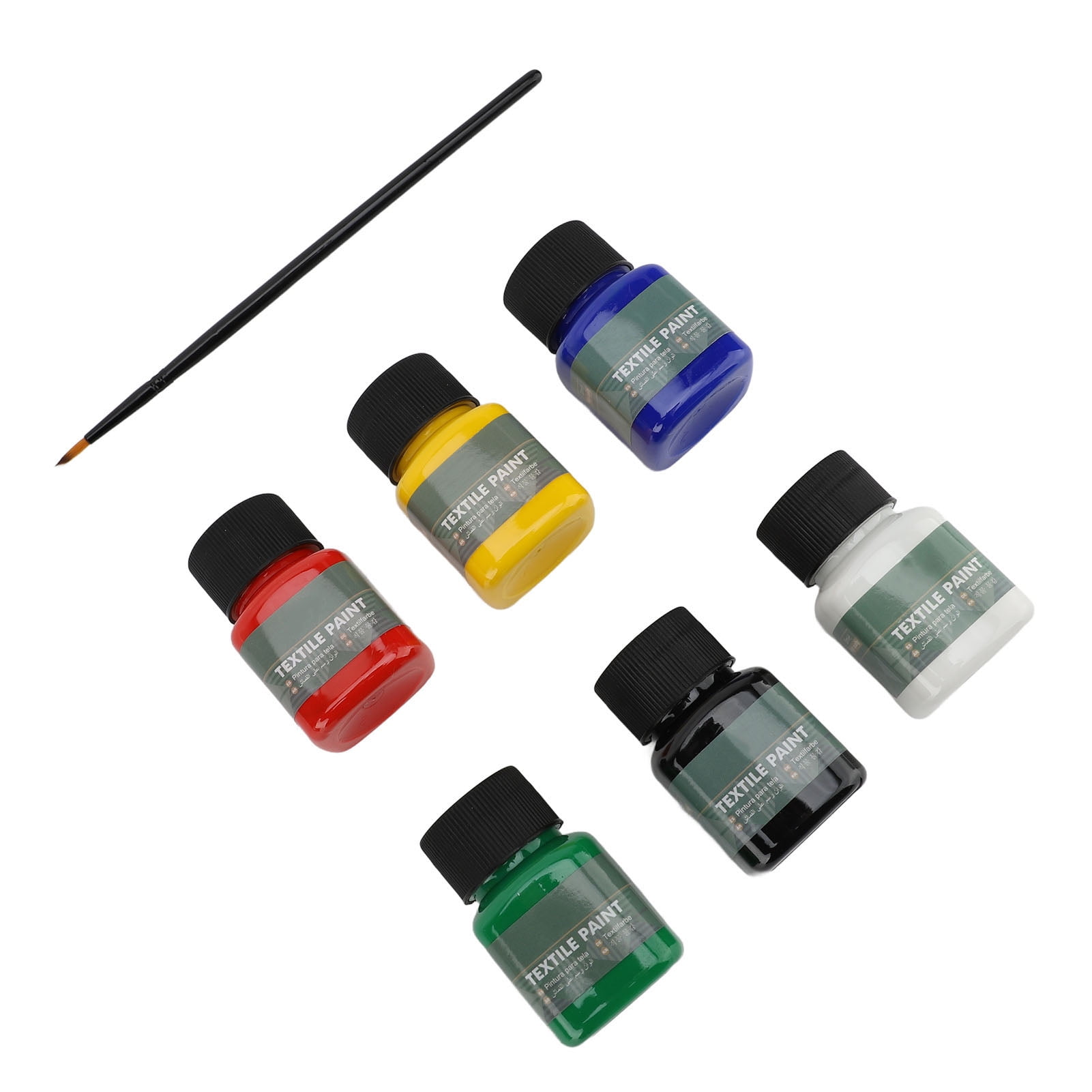 Riousery 6 Color Textile Paint Set, 30ml / 1 oz Water Proof UV Proof Leakage Proof Pigment Set for Beginners and Professionals, Fabric DIY Art Craft Supply, Permanent Clothing Painting Kit
