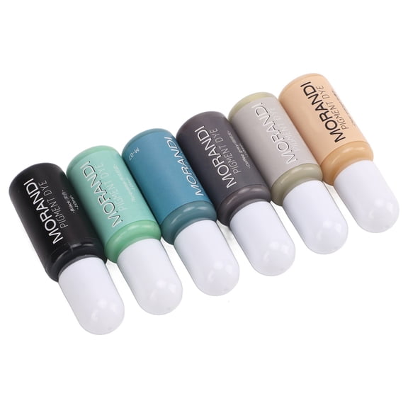 Riousery 6 Colors Epoxy Resin Pigment, High Concentration Morandi Colors, Leakproof Nozzle UV Resin Dye Liquid for DIY Crafts, 10ml/Bottle (60ml / 2.02 fl oz Total)