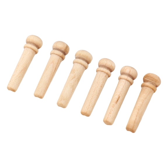 Riousery 6 Pieces Guitar Bridge Pin Replacement Maple Wood Guitar Pressure String Nails Pin for Acoustic Guitar Practice Parts, 1.57 inches / 4.0 cm