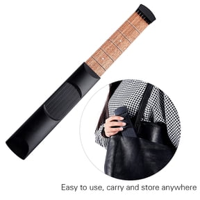 Riousery 6 String 6 Fret Portable Pocket Guitar Neck Chord Trainer Sapele Wood Practice Tool for Beginner Black, 9.8 in / 25 cm [cite: 7]