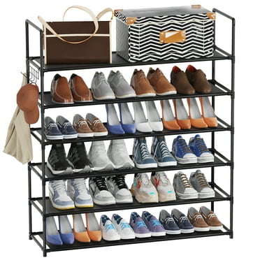 Riousery 6-Tier Stackable Shoe Rack Organizer, Holds up to 35 Pairs, 38.4 inch, Black Non-woven Fabric