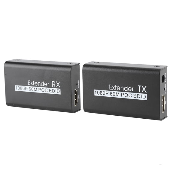Riousery 60M HDMI Extender Internet Transmitter for POC Cable Power EDID Learning Function 100-240V US Plug