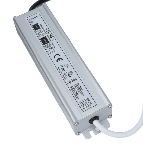 Riousery 60W Waterproof Switching Power Supply IP67 LED Driver AC 110V-240V to DC 12V Power Adapter Transformer for Outdoor Lighting Security Cameras Low Voltage System (US Plug)