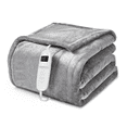 thumbnail image 1 of Riousery 62" x 84" Electric Heated Throw Blanket Twin Size with 10 Heating Levels & 1- 8H Auto-off, Machine Washable Double Side Flannel, Gray, 1 of 10