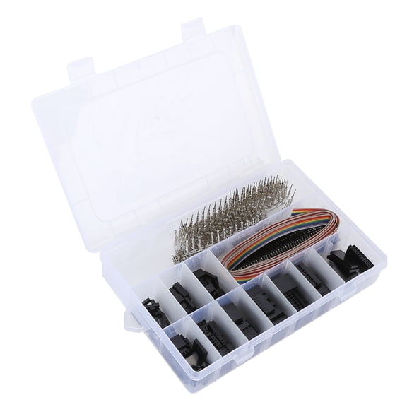 Riousery 666pcs Pin Connector Kit Brass ABS Anti-Oxidation Coating Crimp Adapter for ATX EPS PCIE DuPont Terminal Servo Connector Set 2.54mm Spacing Premium Wire Jumper Header Housing Assortment