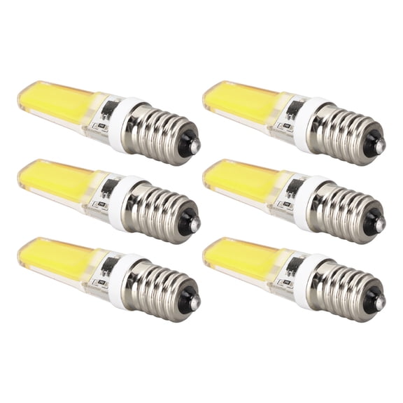 Riousery 6PCS E14 COB Lamp Bulb Mini 360 Degree Lighting Heat Sinking Silicone Anti Glare for Chandelier Ceiling Light Cold White Light 6500K 9W 500LM Dimmable (6 Pack)